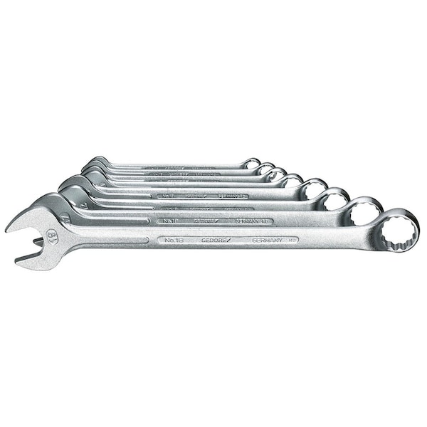 Combination Wrench Set, 8 pcs., 8-19mm, Offset: 10 Degrees